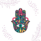 Indianvibez Protective Hamsa Rakhi, Wooden Rakhi with Rudraksha Thread - Kids Rakhi