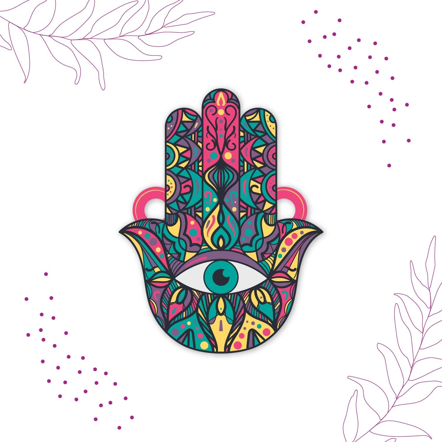 Indianvibez Protective Hamsa Rakhi, Wooden Rakhi with Rudraksha Thread - Kids Rakhi