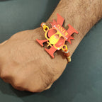 Indianvibez Royal King Bhai Wooden Rakhi, Rudraksha Rakhi for Brother - Kids Rakhi