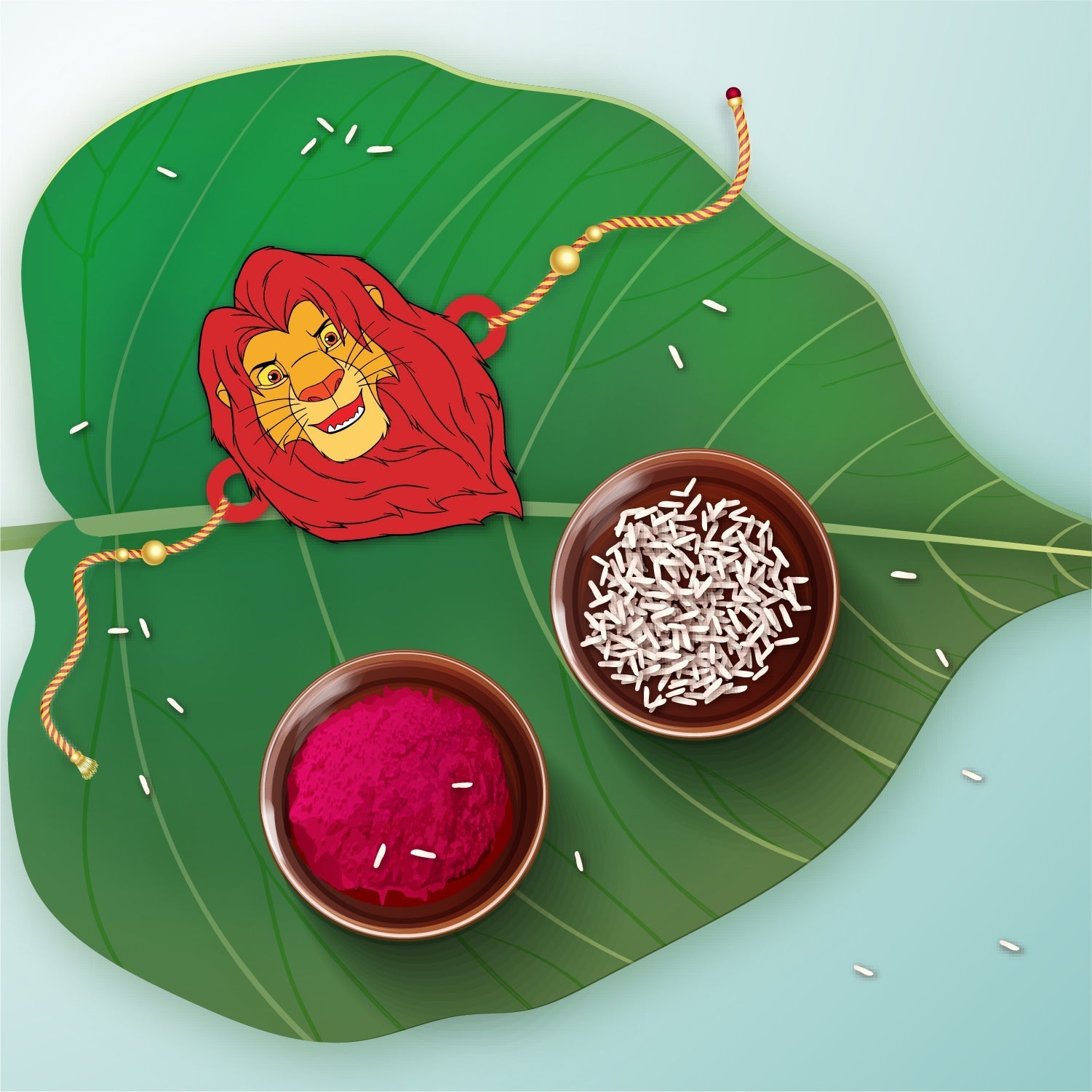 Indianvibez Mufasa Wooden Rakhi with Rudraksha, Lion King Rakhi for Brother, Shop India - Kids Rakhi - Distacart