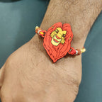 Indianvibez Mufasa Wooden Rakhi with Rudraksha, Lion King Rakhi for Brother, Shop India - Kids Rakhi - Distacart