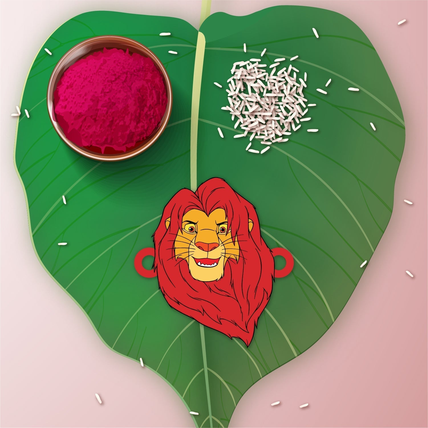 Indianvibez Mufasa Wooden Rakhi with Rudraksha, Lion King Rakhi for Brother, Shop India - Kids Rakhi - Distacart