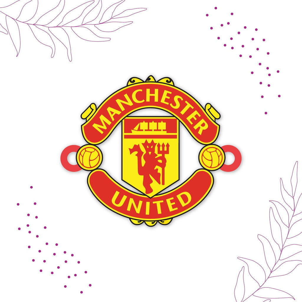 Indianvibez Manchester United Wooden Rakhi with Rudraksha, Football Rakhi for Bro, Shop India - Kids Rakhi - Distacart