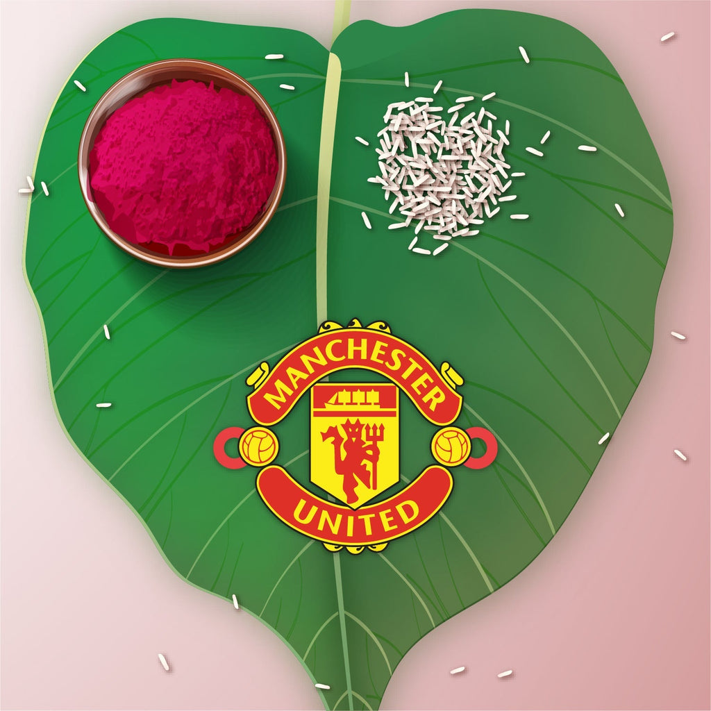Indianvibez Manchester United Wooden Rakhi with Rudraksha, Football Rakhi for Bro, Shop India - Kids Rakhi - Distacart