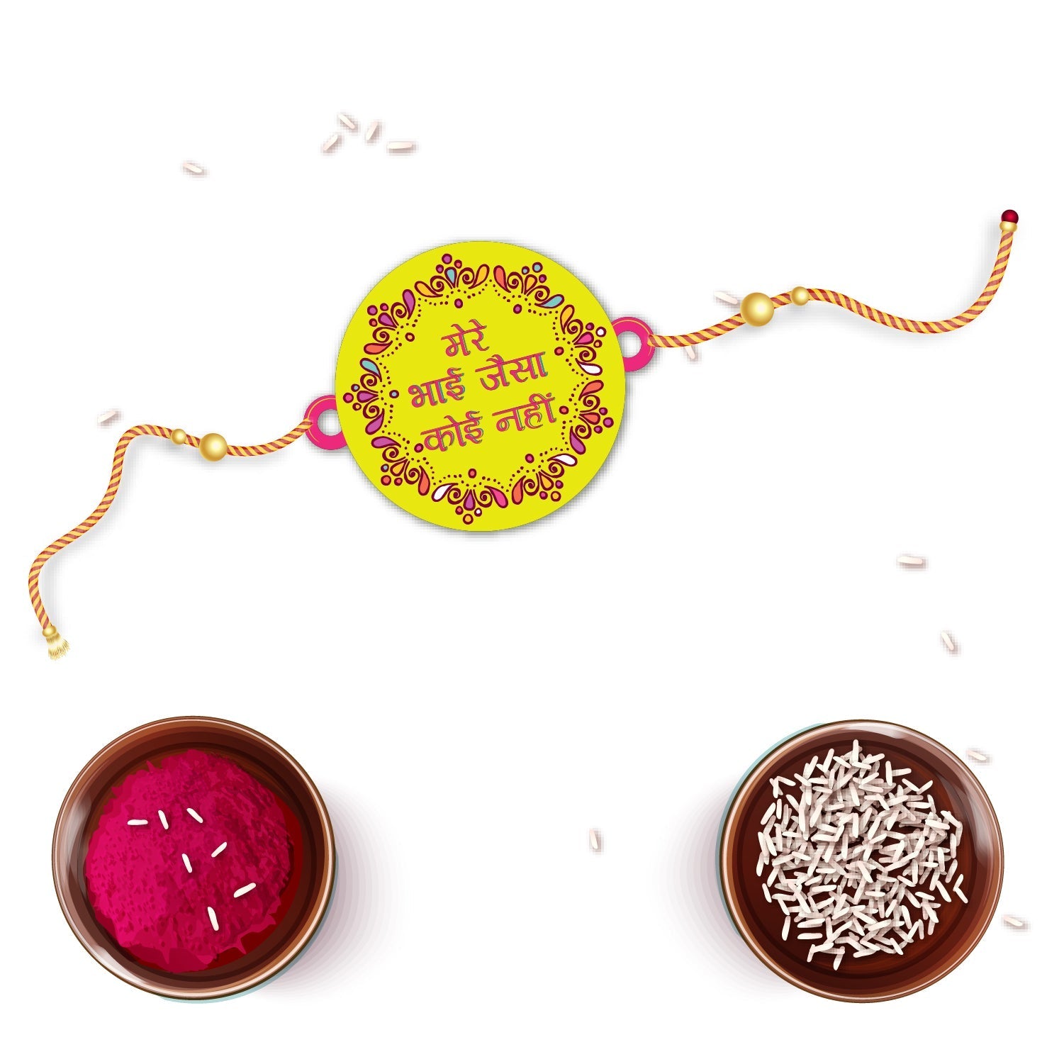 Indianvibez Mere Bhai Jaisa Koi Nahi Rakhi, Rakhi with Rudraksha Thread - Kids Rakhi - Distacart