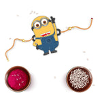 Indianvibez Minion Wooden Rakhi with Rudraksha, Funny Rakhi for Bro, Shop India - Kids Rakhi - Distacart