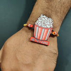 Indianvibez Netflix & Bro Wooden Rakhi with Rudraksha, Chill Bhai Rakhi, Shop India - Kids Rakhi - Distacart