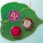 Indianvibez Om Wooden Rakhi with Rudraksha Thread, Rakhi for Brother - Kids Rakhi