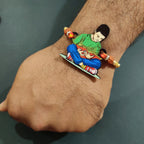 Indianvibez Padhaku Bhai Wooden Rakhi, Rudraksha Rakhi for Brother - Kids Rakhi