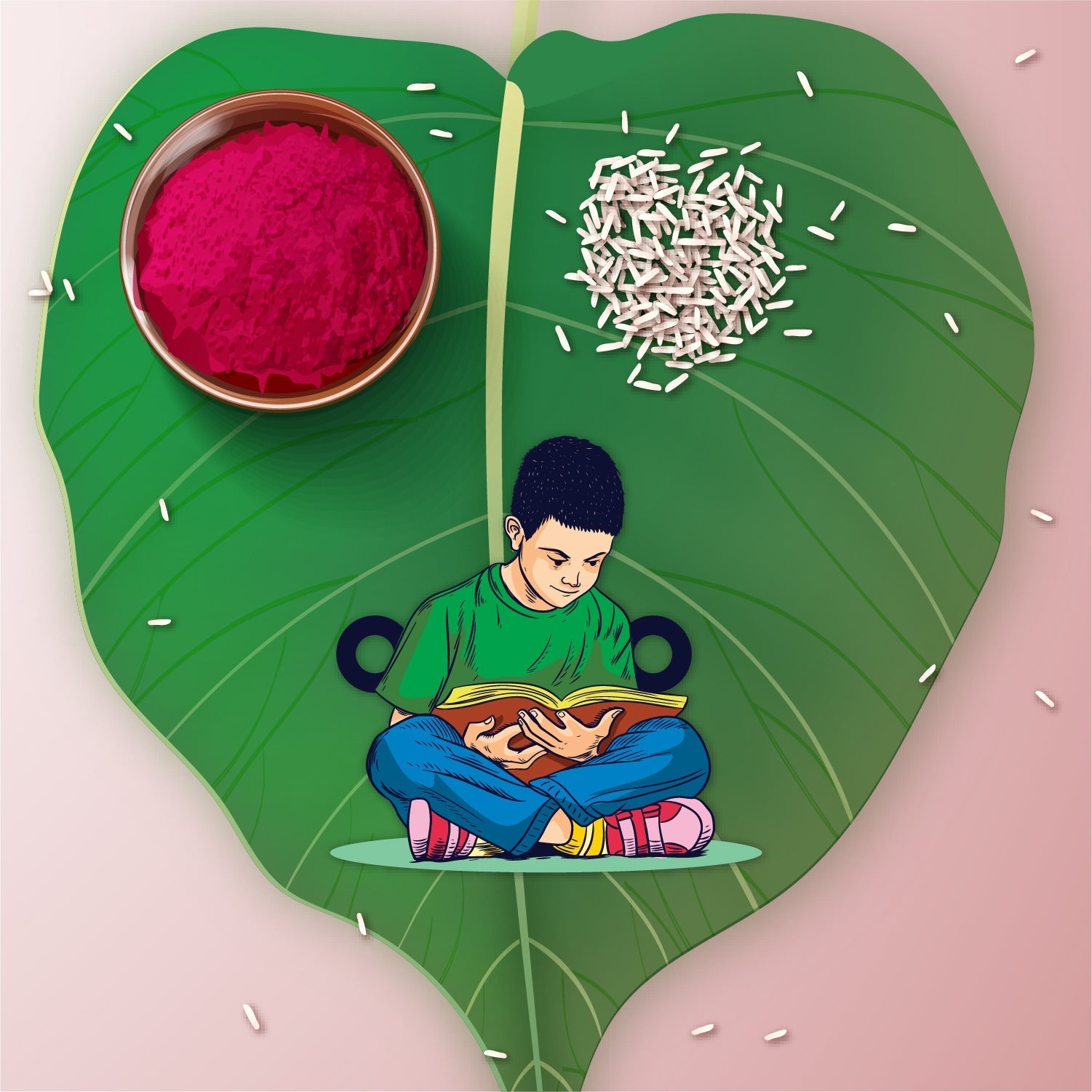 Indianvibez Padhaku Bhai Wooden Rakhi, Rudraksha Rakhi for Brother - Kids Rakhi