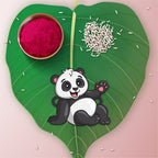 Indianvibez Panda Wooden Rakhi with Rudraksha, Cute Animal Rakhi for Brother, Shop India - Kids Rakhi - Distacart