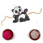 Indianvibez Panda Wooden Rakhi with Rudraksha, Cute Animal Rakhi for Brother, Shop India - Kids Rakhi - Distacart