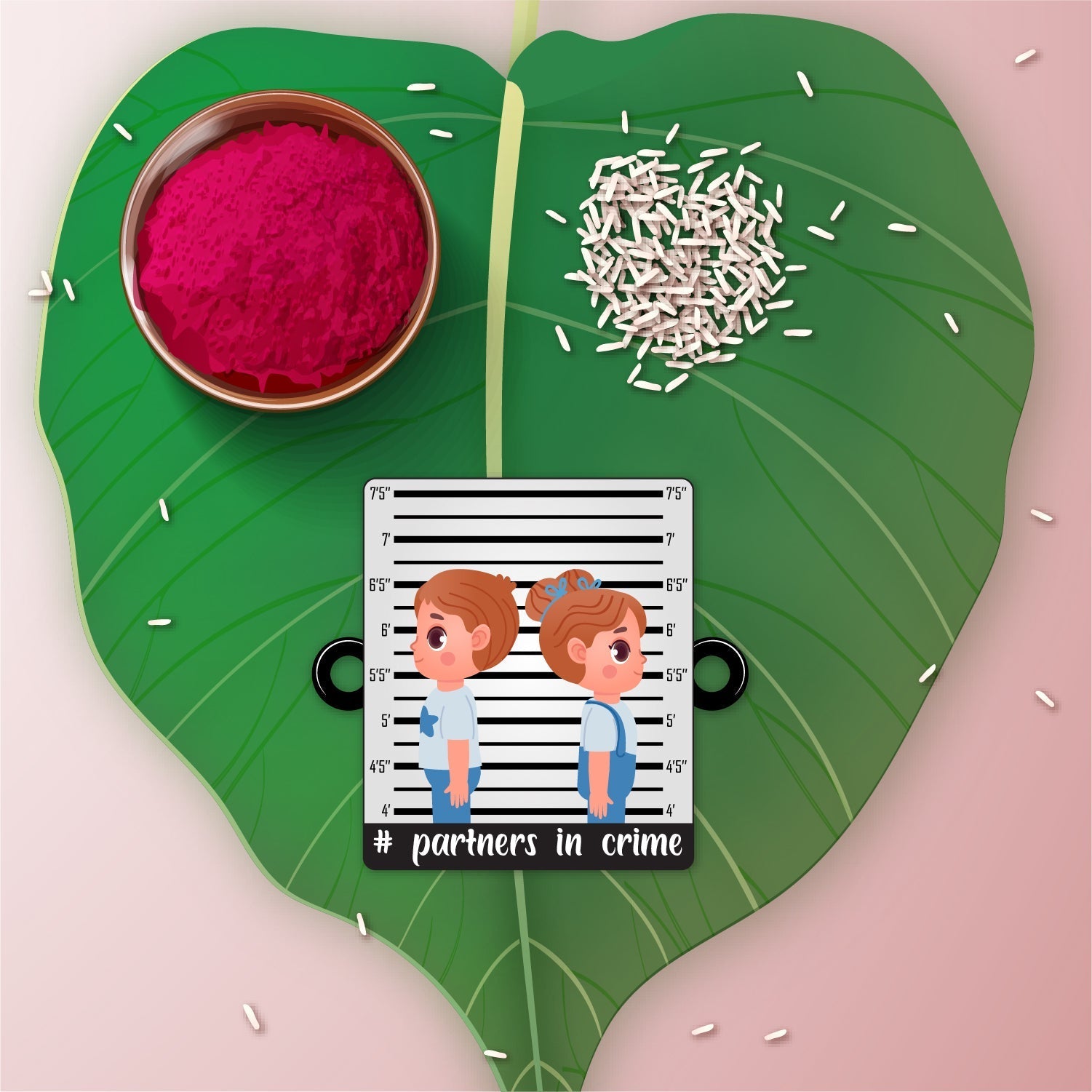 Indianvibez Partners in Crime Rakhi Wooden Rakhi for brother with Rudraksha Thread - Kids Rakhi