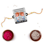 Indianvibez Partners in Crime Rakhi Wooden Rakhi for brother with Rudraksha Thread - Kids Rakhi