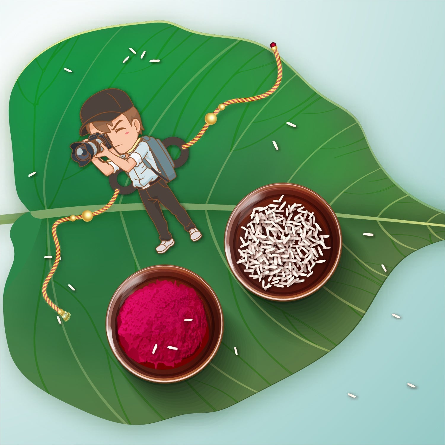 Indianvibez Photographer Bhai Wooden Rakhi with Rudraksha, Hobby Rakhi for Brother, Shop India - Kids Rakhi - Distacart
