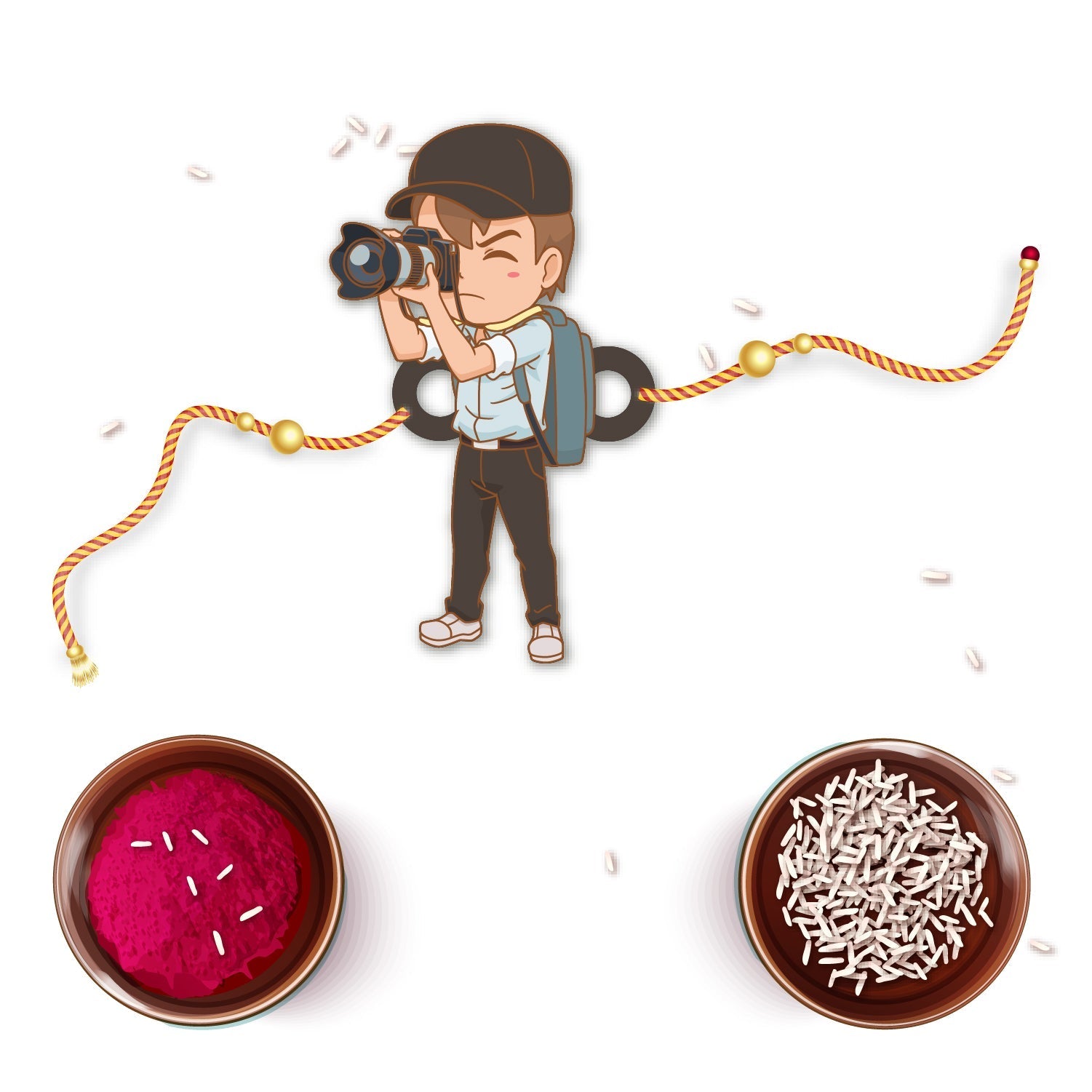 Indianvibez Photographer Bhai Wooden Rakhi with Rudraksha, Hobby Rakhi for Brother, Shop India - Kids Rakhi - Distacart