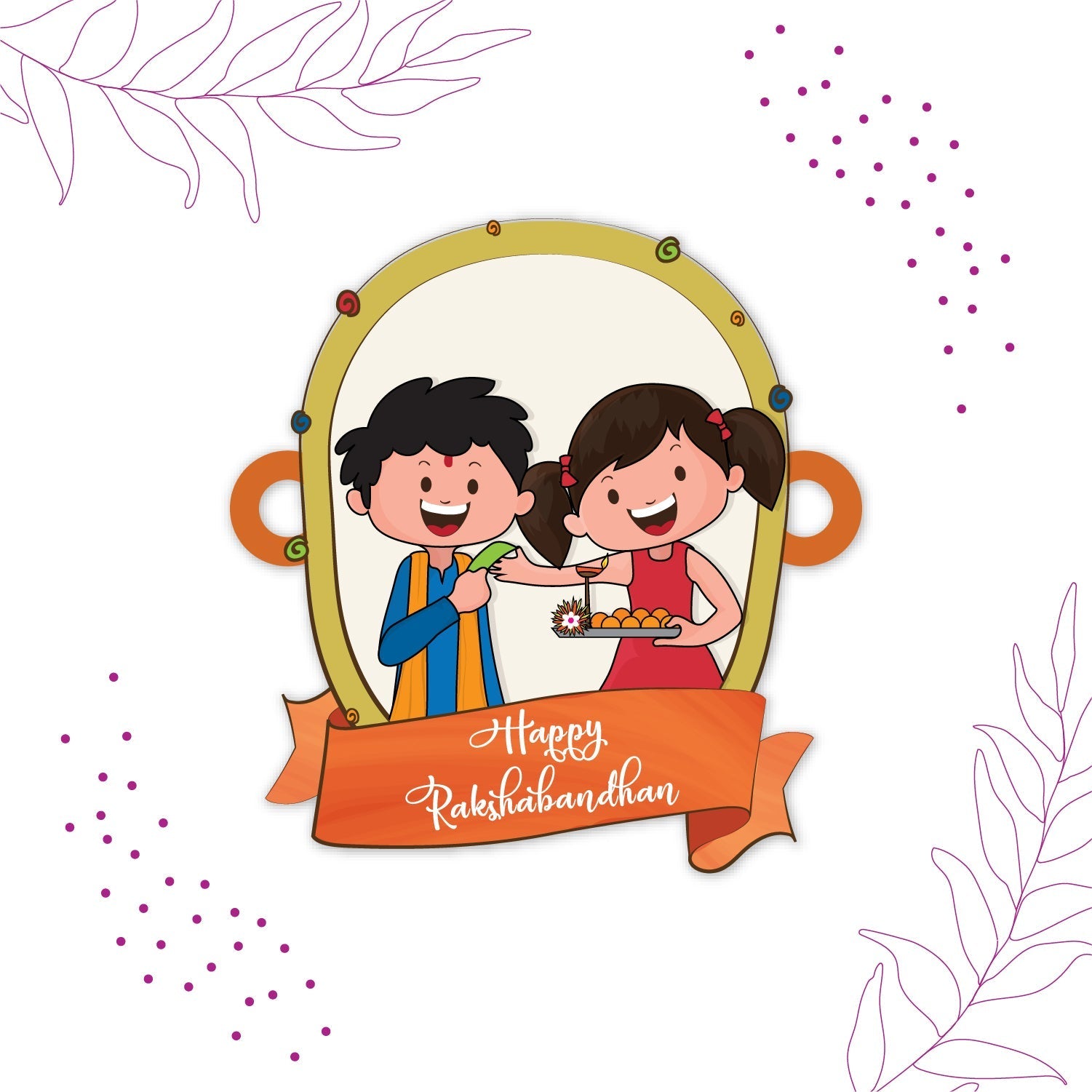 Indianvibez Happy Rakshabandhan Wooden Rakhi with Rudraksha, Traditional Rakhi for Brother, Shop India - Kids Rakhi