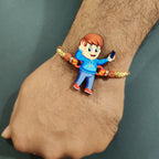 Indianvibez Selfie Wala Bhai Rakhi, Wooden Rakhi for Brother - Kids Rakhi