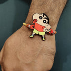 Indianvibez Shinchan Wooden Rakhi with Rudraksha, Funny Rakhi for Brother, Shop India - Kids Rakhi