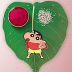 Indianvibez Shinchan Wooden Rakhi with Rudraksha, Funny Rakhi for Brother, Shop India - Kids Rakhi