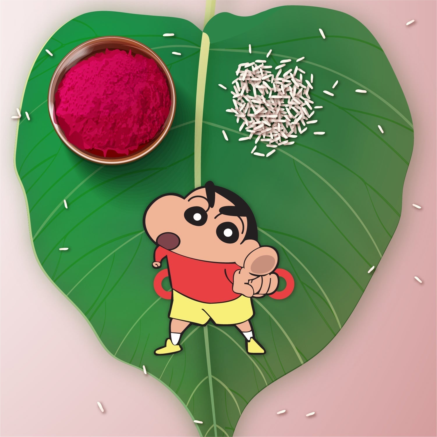Indianvibez Shinchan Wooden Rakhi with Rudraksha, Funny Rakhi for Brother, Shop India - Kids Rakhi