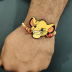 Indianvibez Simba Wooden Rakhi with Rudraksha, Lion King Rakhi for Bro, Shop India - Kids Rakhi - Distacart