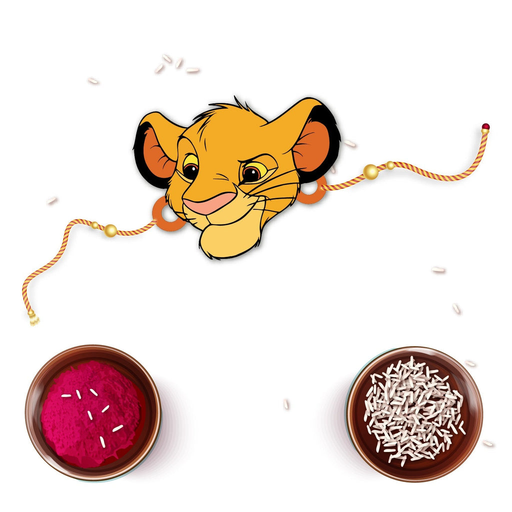 Indianvibez Simba Wooden Rakhi with Rudraksha, Lion King Rakhi for Bro, Shop India - Kids Rakhi - Distacart