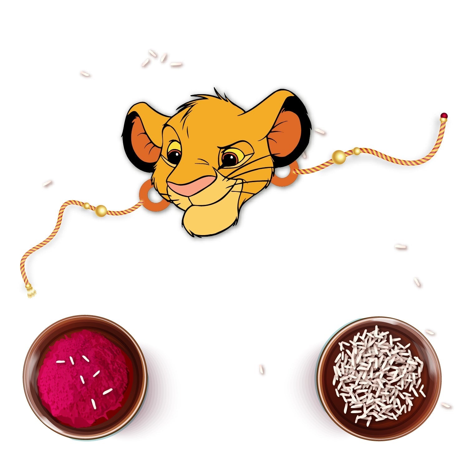 Indianvibez Simba Wooden Rakhi with Rudraksha, Lion King Rakhi for Bro, Shop India - Kids Rakhi - Distacart