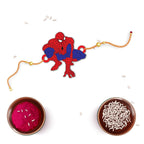 Indianvibez Spiderman Wooden Rakhi with Rudraksha, Superhero Rakhi for Kids & Bro, Shop India - Kids Rakhi