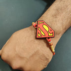 Indianvibez Superman Wooden Rakhi with Rudraksha, Superhero Rakhi for Brother, Shop India - Kids Rakhi - Distacart