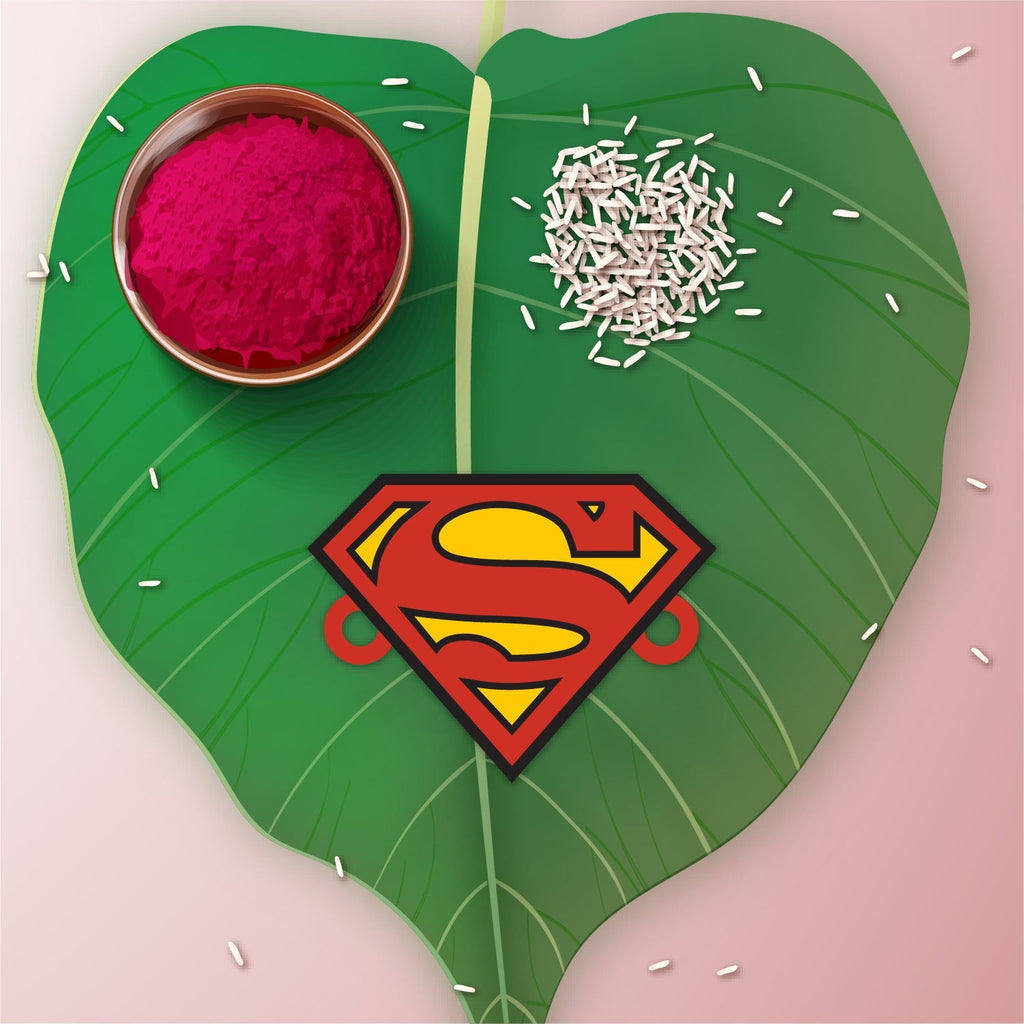 Indianvibez Superman Wooden Rakhi with Rudraksha, Superhero Rakhi for Brother, Shop India - Kids Rakhi - Distacart