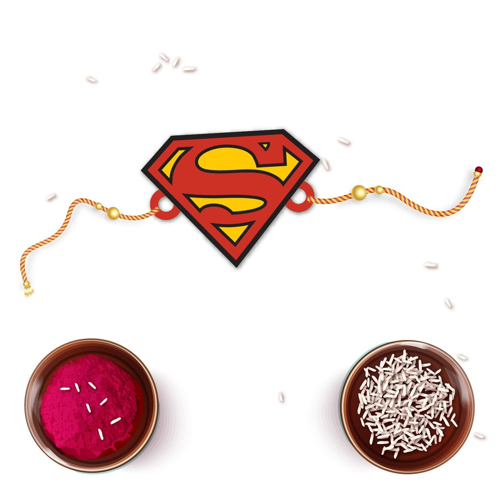 Indianvibez Superman Wooden Rakhi with Rudraksha, Superhero Rakhi for Brother, Shop India - Kids Rakhi - Distacart