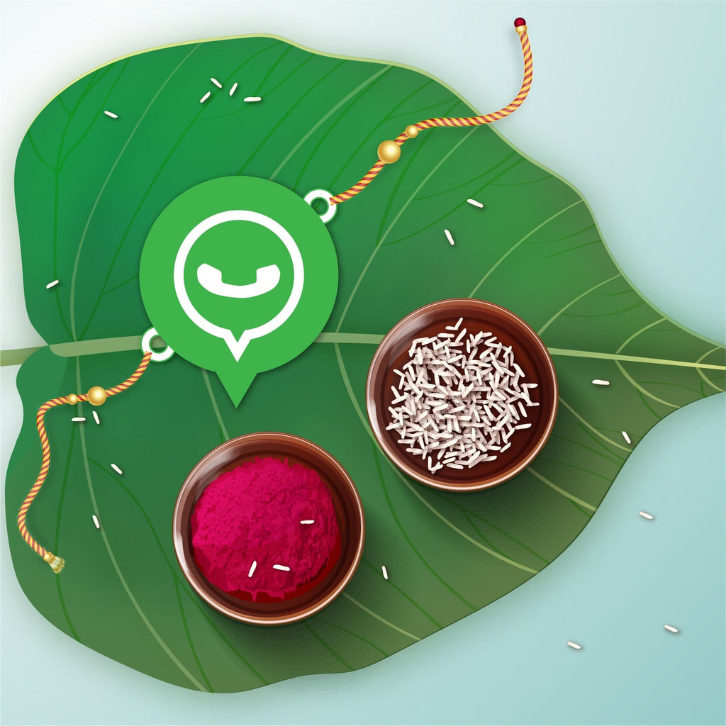 Indianvibez Whatsapp Chat Wala Bhai Wooden Rakhi with Rudraksha, Trendy Rakhi for Bro, Shop India - Kids Rakhi - Distacart