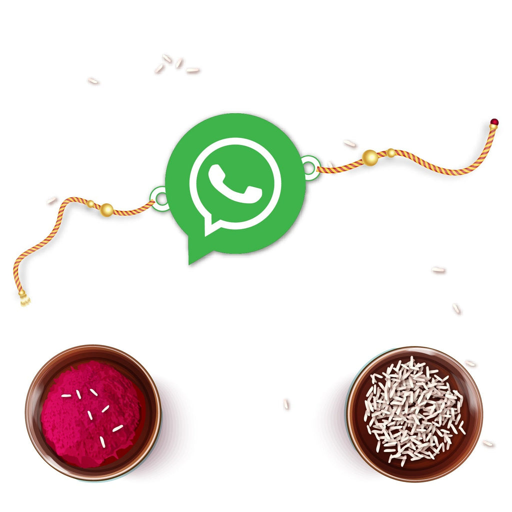 Indianvibez Whatsapp Chat Wala Bhai Wooden Rakhi with Rudraksha, Trendy Rakhi for Bro, Shop India - Kids Rakhi - Distacart