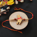 Indianvibez Winnie Pooh Wooden Rakhi with Rudraksha, Cute Rakhi for Brother, Shop India - Kids Rakhi - Distacart