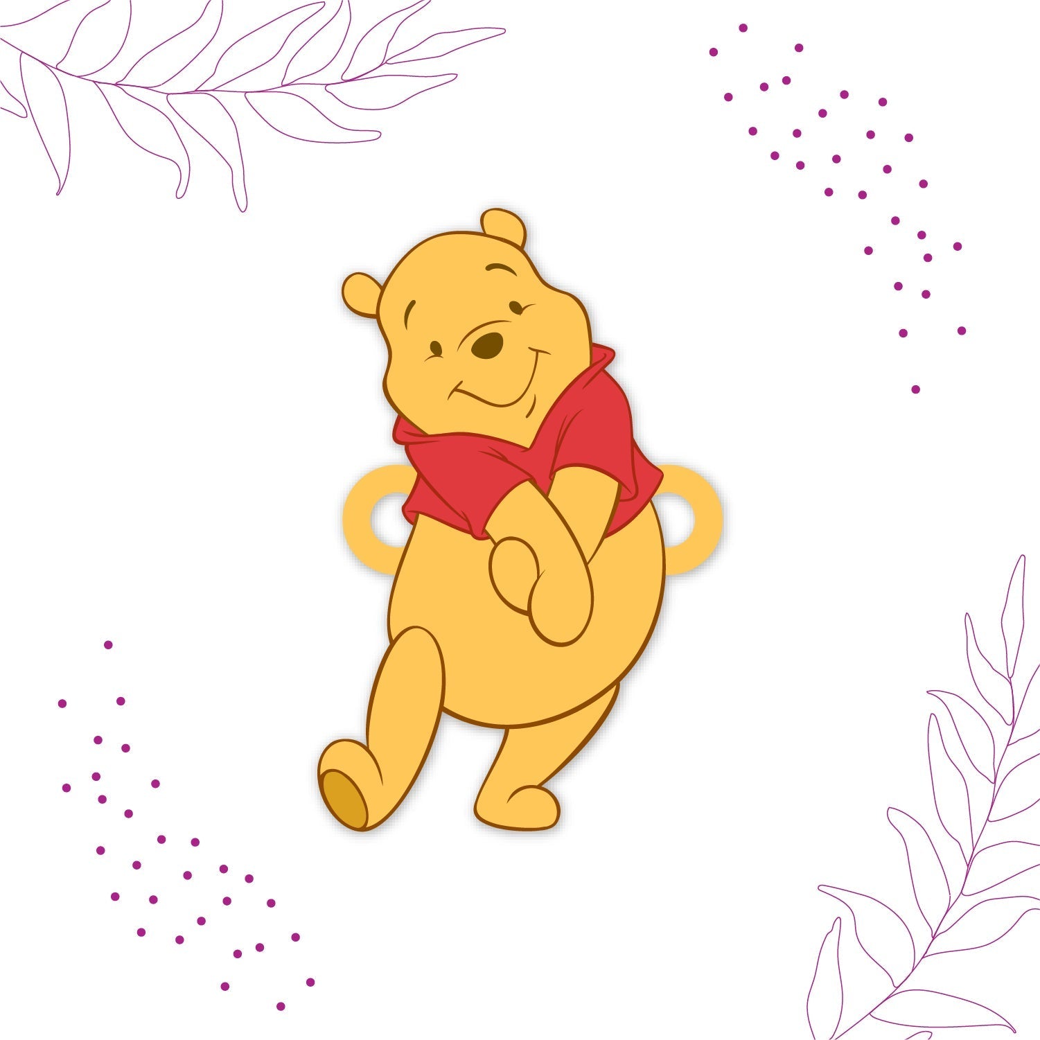 Indianvibez Winnie Pooh Wooden Rakhi with Rudraksha, Cute Rakhi for Brother, Shop India - Kids Rakhi - Distacart