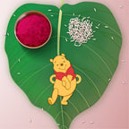 Indianvibez Winnie Pooh Wooden Rakhi with Rudraksha, Cute Rakhi for Brother, Shop India - Kids Rakhi - Distacart