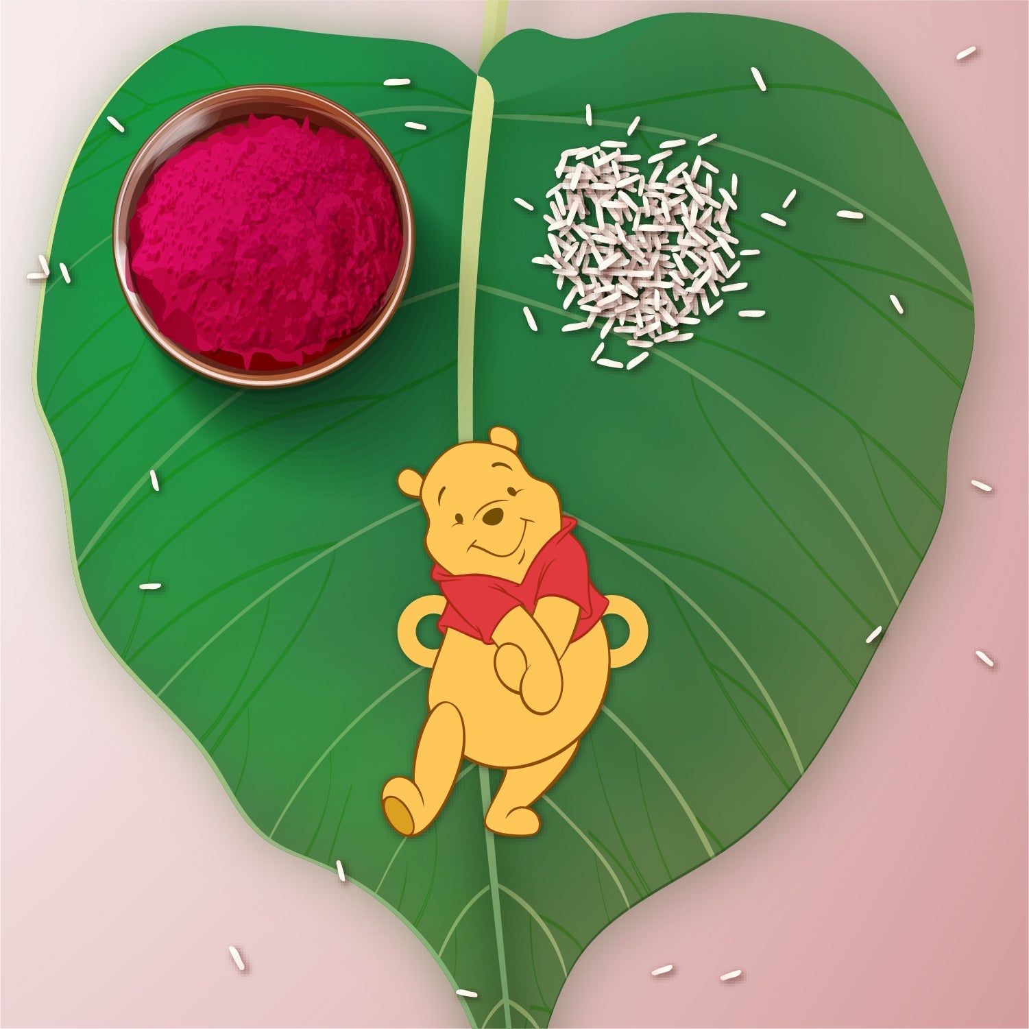 Indianvibez Winnie Pooh Wooden Rakhi with Rudraksha, Cute Rakhi for Brother, Shop India - Kids Rakhi - Distacart