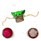 Indianvibez Yoda Wooden Rakhi with Rudraksha, Star Wars Rakhi for Bro, Shop India - Kids Rakhi - Distacart