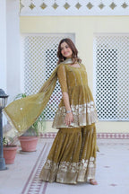 Lehenga Mart Pure Simmer Top & Sharara for womens - Distacart