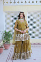 Lehenga Mart Pure Simmer Top & Sharara for womens - Distacart