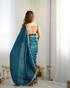Lorenvalley Ready to wear Crush Tissue Silk Fabric Fancy Border Premium Lace Work Predrapped Saree - Distacart