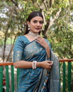 Lorenvalley Premium Bandhej Patola Silk Sarees with kanchi Borders and Contrast Zari Weaving borders Saree - Rama