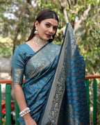 Lorenvalley Premium Bandhej Patola Silk Sarees with kanchi Borders and Contrast Zari Weaving borders Saree - Rama