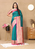 Lorenvalley Fashion Rama Soft Silk weaving Design Rich Zari Weaving Saree