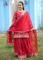 Lehenga Mart Designer Rangoli Silk Lehenga Suit With Sequence Embroidered Work - Red