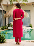 The52 Thread Work Rayon Fabric Straight Kurta, Pant and Dupatta Set - Distacart