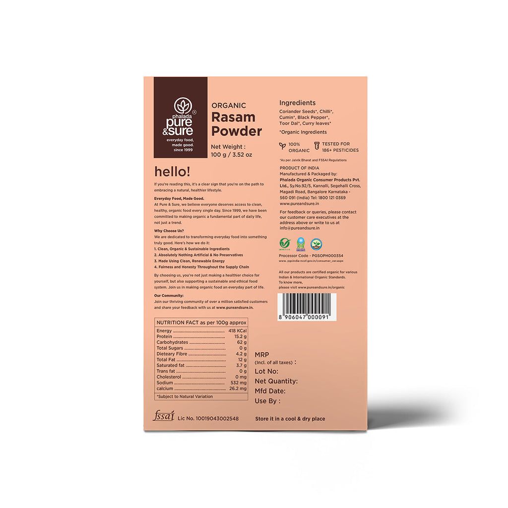 Pure & Sure Organic Rasam Powder - Distacart