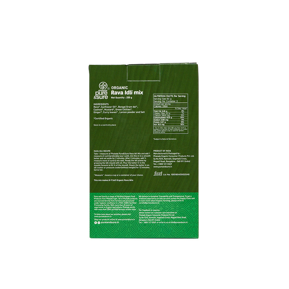 Pure & Sure Organic Rava Idly Mix - Distacart