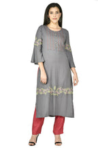 Joban Fashion Grey Cotton Rayon Kurta Set